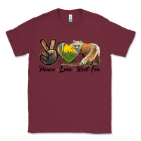 Burgundy Peace Love Red Fox Classic Tee - LillyAllenDesigns