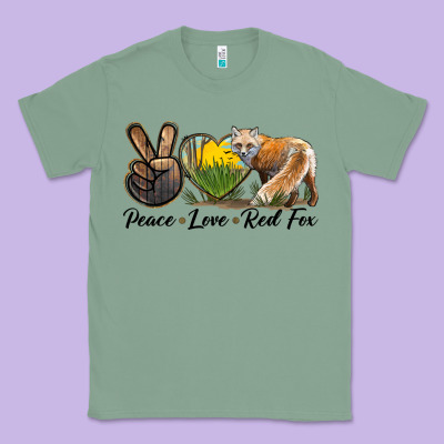 Peace Love Red Fox Classic Tee Designed By Lillyallendesigns