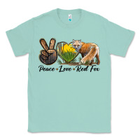 Seafoam Peace Love Red Fox Classic Tee - LillyAllenDesigns