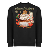 Black merry christmas cupcake Heavyweight Sweatshirt - CowGirlArtShop
