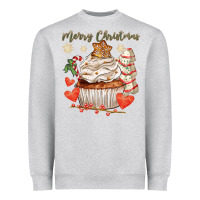 Heather Grey merry christmas cupcake Heavyweight Sweatshirt - CowGirlArtShop