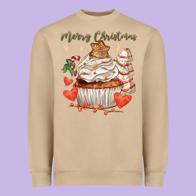 Merry Christmas Cupcake Heavyweight Sweatshirt Designed By Cowgirlartshop