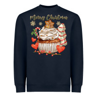 Navy merry christmas cupcake Heavyweight Sweatshirt - CowGirlArtShop