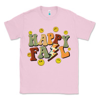 Bubblegum Pink happy fall smiley face Classic Tee - BarkalooDesign