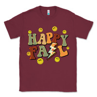 Burgundy happy fall smiley face Classic Tee - BarkalooDesign