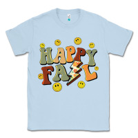 Dusty Blue happy fall smiley face Classic Tee - BarkalooDesign