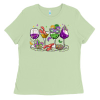 Matcha mardi gras wine glasses Ladies Tee - MaliasSmallBusiness