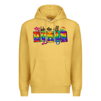 Antique Gold we are all human Premium Hoodie - FaDigitalArtStudio