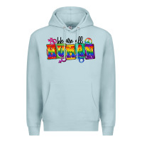 Blue Mist we are all human Premium Hoodie - FaDigitalArtStudio