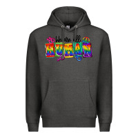 Charcoal Heather we are all human Premium Hoodie - FaDigitalArtStudio