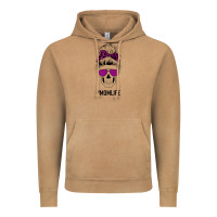 Purple Glitter, Leopard Patterned Mom Skull Vintage Hoodie | Teevron