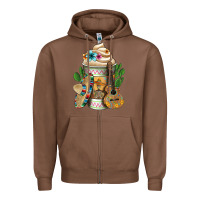 Chestnut Mexican Hot Coffee Cup Zipper Hoodie - FaDigitalArtStudio