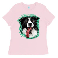 Bubblegum Pink border collie Ladies Tee - Jasminsmagicworld