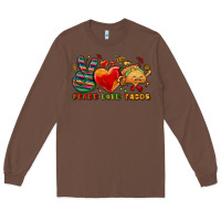Chestnut Peace love tacos Long Sleeve Tee - NancyCooperArtShop