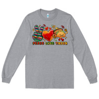 Heather Grey Peace love tacos Long Sleeve Tee - NancyCooperArtShop