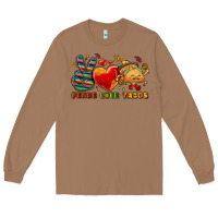 Toasted Coconut Peace love tacos Long Sleeve Tee - NancyCooperArtShop