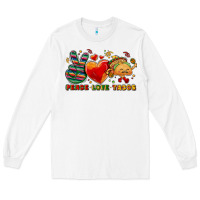 White Peace love tacos Long Sleeve Tee - NancyCooperArtShop