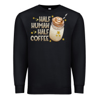 Black Half Human Half Coffee Premium Sweatshirt - CowhideDigitalArt