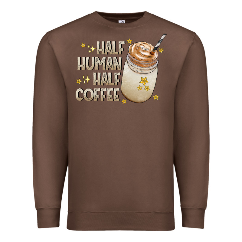 Half Human Half Coffee Premium Sweatshirt by CowhideDigitalArt | Teevron