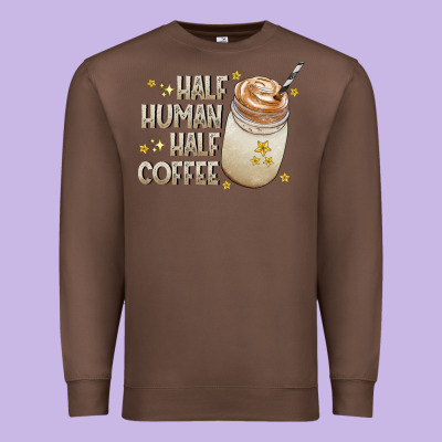 Half Human Half Coffee Premium Sweatshirt Designed By Cowhidedigitalart