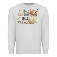 Dove Grey Half Human Half Coffee Premium Sweatshirt - CowhideDigitalArt