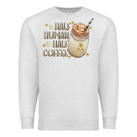 Oatmeal Heather Half Human Half Coffee Premium Sweatshirt - CowhideDigitalArt