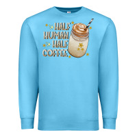 Ocean Blue Half Human Half Coffee Premium Sweatshirt - CowhideDigitalArt