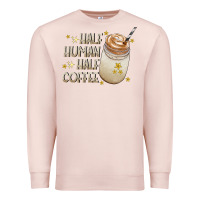 Pale Pink Half Human Half Coffee Premium Sweatshirt - CowhideDigitalArt