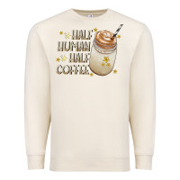 Sandshell Half Human Half Coffee Premium Sweatshirt - CowhideDigitalArt