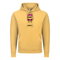 Vintage Mustard Pink Glitter, Leopard Pattern Mom Skull Vintage Hoodie - Bettercallsaul