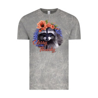 Cloud Rock Classy But a Little Thrashy Raccoon with Flowers Vintage Tee - Bettercallsaul