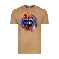 Vintage Camel Classy But a Little Thrashy Raccoon with Flowers Vintage Tee - Bettercallsaul