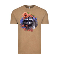 Vintage Coffee Classy But a Little Thrashy Raccoon with Flowers Vintage Tee - Bettercallsaul
