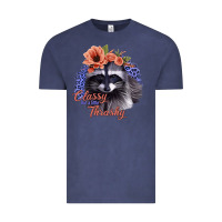 Vintage Denim Classy But a Little Thrashy Raccoon with Flowers Vintage Tee - Bettercallsaul