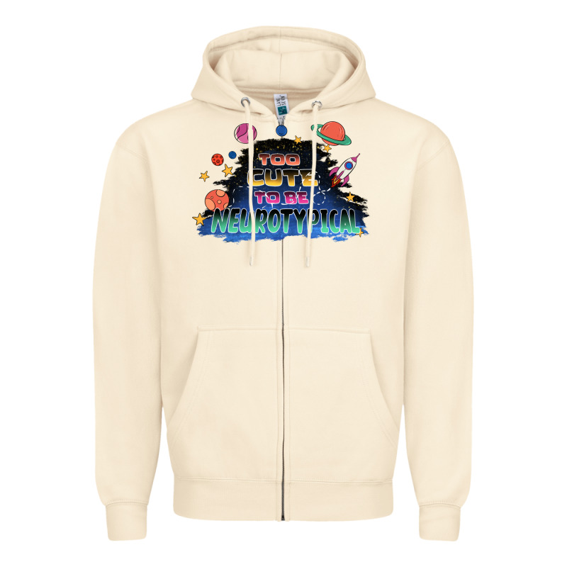Too Cute To Be Neurotypical Zipper Hoodie by FaDigitalArtStudio | Teevron
