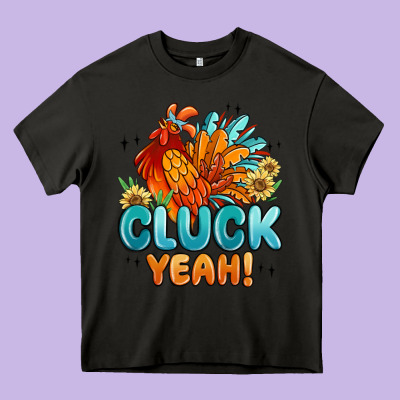Cluck Yeah Heavy Core Tee Designed By Maliassmallbusiness