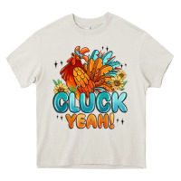 Cream cluck yeah Heavy Core Tee - MaliasSmallBusiness