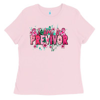 Bubblegum Pink i am a previvor Ladies Tee - NancyCooperArtShop