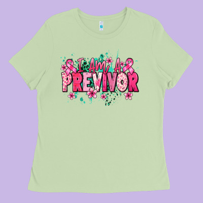 I Am A Previvor Ladies Tee Designed By Nancycooperartshop