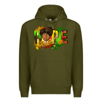 Army Green Hope Juneteenth Premium Hoodie - FaDigitalArtStudio