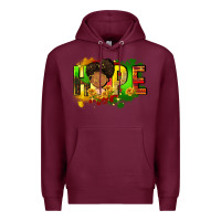 Burgundy Hope Juneteenth Premium Hoodie - FaDigitalArtStudio