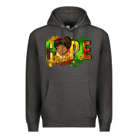 Charcoal Heather Hope Juneteenth Premium Hoodie - FaDigitalArtStudio