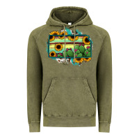 Vintage Olive Kansas map sunflower catus serape Vintage Hoodie - RanaPortraitStore