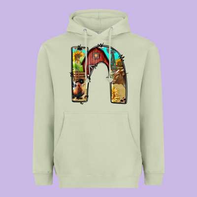 Farm Life Alphabet Lowercase Letters N Heavyweight Hoodie Designed By Bundleandbundleshop