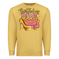Antique Gold birthday diva pink and gold glitter Premium Sweatshirt - LillyAllenDesigns
