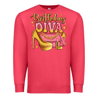 Cardinal birthday diva pink and gold glitter Premium Sweatshirt - LillyAllenDesigns