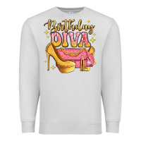 Dove Grey birthday diva pink and gold glitter Premium Sweatshirt - LillyAllenDesigns