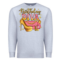 Heather Grey birthday diva pink and gold glitter Premium Sweatshirt - LillyAllenDesigns