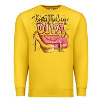 Lemon birthday diva pink and gold glitter Premium Sweatshirt - LillyAllenDesigns
