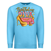 Ocean Blue birthday diva pink and gold glitter Premium Sweatshirt - LillyAllenDesigns